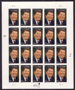 USA-Sc#3897- id12-unused NH sheet-Ronald Reagan, 40th President-2005-