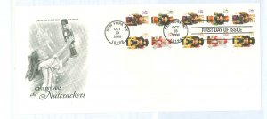 US 3540g 2001 34ct Santa christmas pane of ten stamps on an unaddressed first day cover with an artcraft cachet.