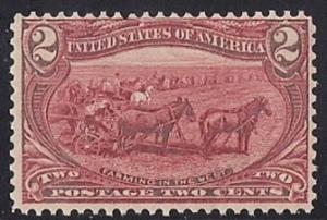 286 2 cent 1898 Farming Issue Stamp mint OG NH F-VF