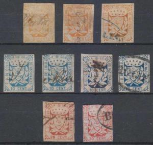 COLOMBIA 1864 COAT OF ARMS Sc 30-32, 31a (9x) SPECIALIZED GROUP USED SCV$282.50+ 