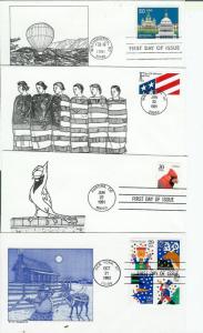 R DeSpain Collection FDC SET OF 8 Different! 1991 Era Cardinal Flags Switzerland