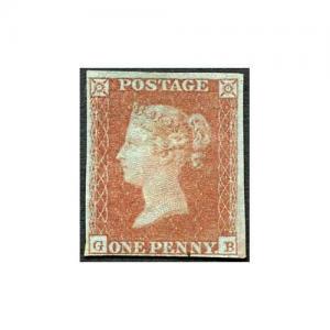 1841 Penny Red (GB) Mint mounted (heavy) Four Margins