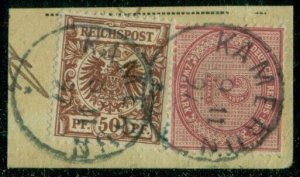 GERMAN COLONIES CAMEROUN #36 51 on piece w/KAMERUN cxl