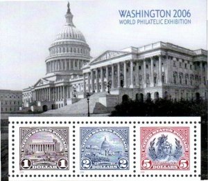 Scott#: 4075 Washington 2006 World Philatelic Exhibition Souvenir Sheet - Lot 18