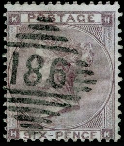 SG84, 6d lilac plate 3, FINE USED. Cat £140. IRELAND. HK