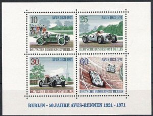 Germany Berlin 1971 MNH Stamps Souvenir Sheet Scott 9N315 Sport Car Racing Race