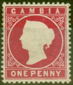 Gambia 1887 1d Crimson SG23 Fine Mtd Mint