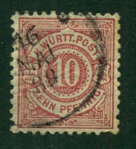German States - Wurttemberg 1875 #60 U SCV(2024)=$0.80
