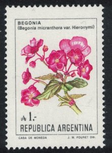 Argentina 'Begonia micranthera var.' Hieronymi Flowers 1985 MNH SG#1939