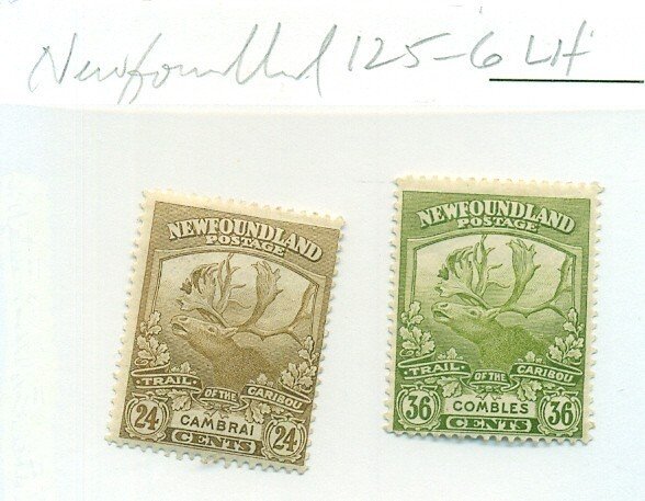 NEWFOUNDLAND #125-6, Mint Lightly Hinged, Scott $82.50