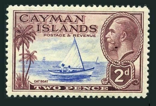 Cayman 89,lightly hinged.Michel 90. King George V,1935.Catboat.