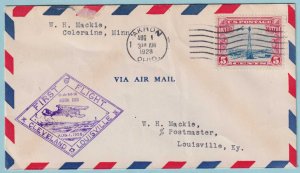 UNITED STATES FIRST FLIGHT COVER - 1928 FROM AKRON OHIO - CV176