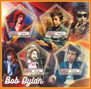Stamps. Famous people. Music. Bob Dylan  2019 year 1+1 sheets perforated
