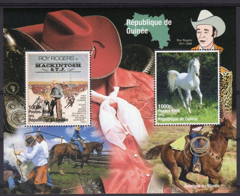 Guinea 1998 YT #135  ROY ROGERS Western-Horses-Cinema S/S Perforated MNH