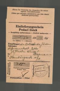 1942 Stechovice Germany Litzmannstadt Jewish Ghetto Money Order Receipt Judaica