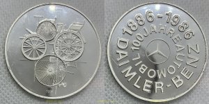 MEDALLA DAIMLER-BENZ MERCEDEZ AUTOMOBIL 1886-1886