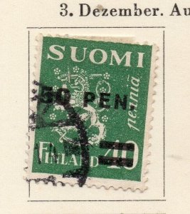 Finland 1931 Early Issue Fine Used 50p. Surcharged NW-215228