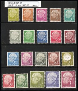 Germany Stamps # 702-21 MH VF Scott Value $85.00