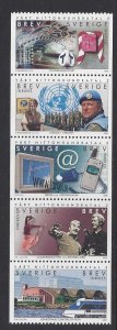 Sweden #2397-88, MNH 2 strips of 5, Millennium, issued 2000