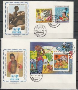 Guinea Bissau, Scott cat. 412-412C, 412D. Year of  Child. 2 First day cover. ^