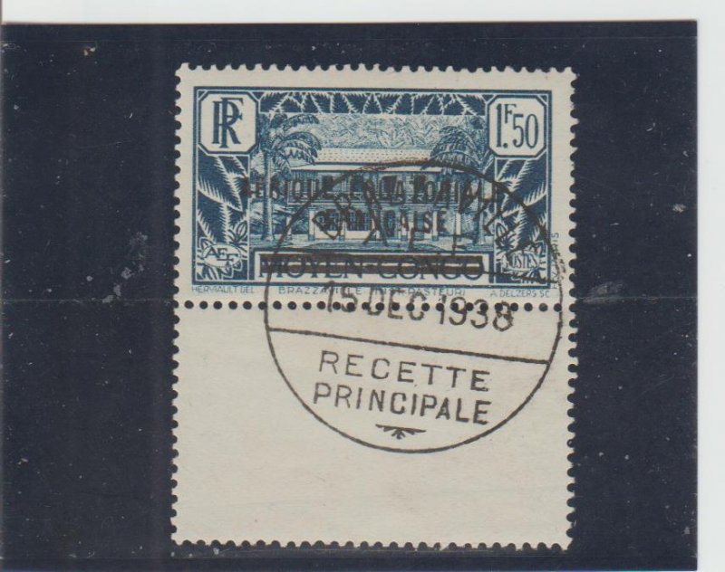 French Equatorial Africa  Scott#  23  Used  (1936 Overprinted)