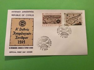 Cyprus First Day Cover Congress of Cypriot Studies 1969 Stamp Cover R43230