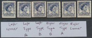 Australia SG 314 - SC# 319/319a Booklet imperf positions 1959 Used as per scan