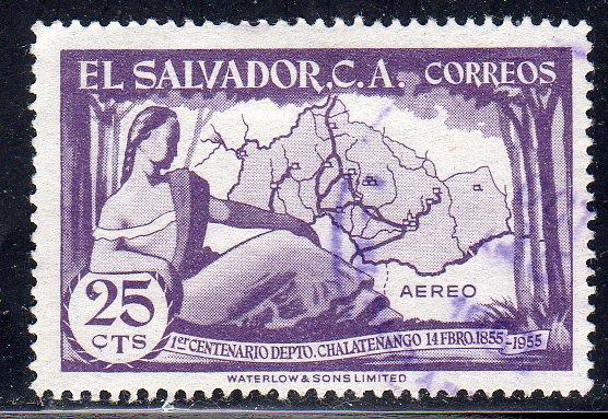 El Salvador C176 - Used-HR - Map of Chalatenango