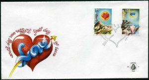 Aruba 36-37 FDC.Michel 44-45. Love issue 1988.Birds,seashells,coastal scenery.