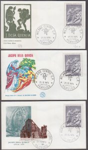 ITALY Sc # 1173-4.2 6 DIFF FDC CACHETS of 2 with ONE STAMP CREATION of MAN