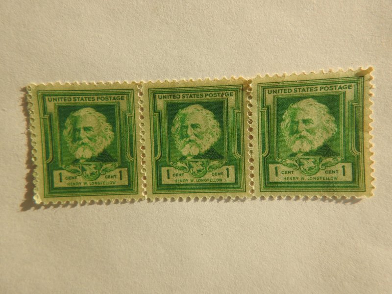 U. S. #864  MINT strip of 3    OG   NH