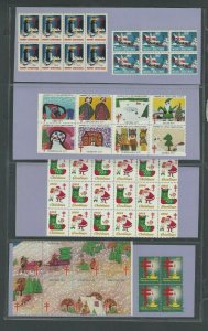 Xmas Seal Collection #4 105 Fresh Seals In Blocks On Heavy Duty Acid Free Page--