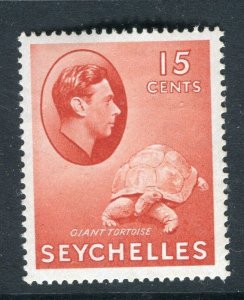 SEYCHELLES; 1938 early GVI Pictorial issue fine Mint hinged Shade of 15c. value