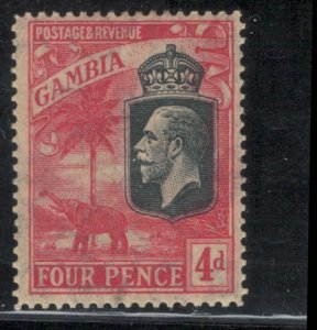 Gambia 1922 King George V & Elephant 4p Scott # 121 MH