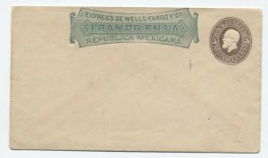 1880s 5ct garfield stationery Mexican Wells Fargo frank [y4356]