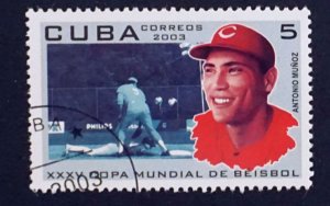 CUBA Sc# 4348 WORLD CUP OF BASEBALL sport 5c ANTONIO MUNOZ   2003 used / cto