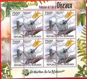 A0070 - BURUNDI - ERROR, 2012  MISSPERF SHEET - BIRDS Parrots