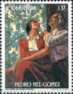 302682 MNH COLOMBIA 1985 HOMENAJE AL PINTOR PEDRO GOMEZ