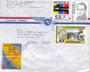 ad6411 VENEZUELA - Postal History - AIRMAIL to ITALY 1980s MEDICINE Tuberculosis