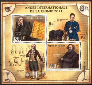 Niger 2011 International Year of Chemistry M. Curie Mendeleev Sheet + S/S MNH