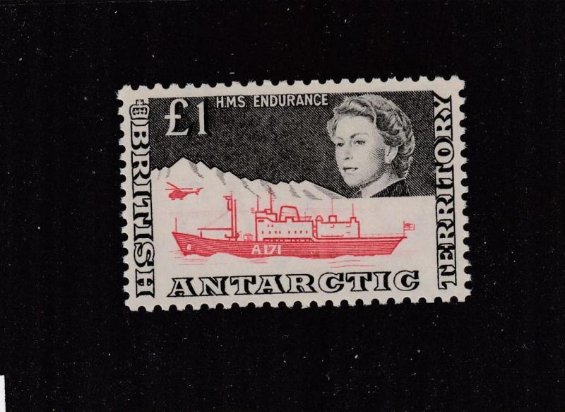 BRITISH ANTARCTIC TERRITORY # 24 MNH ONE POUND HMS ENDURANCE CAT VALUE $190 RARE