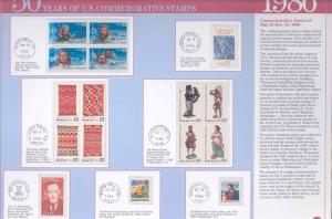 UNITED STATES 1986 COMMEMORATIVE STAMPS MINT NH ON DESCRIPTIVE PAGES  AS SHOWN