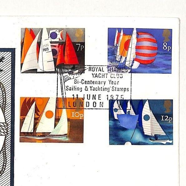 AO221 1975 GB Sailing First Day Cover Royal Thames Yacht Club Cover PTS