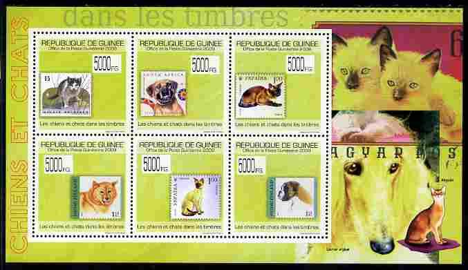 Guinea - Conakry 2009 Stamp on Stamp - Cats & Dogs pe...