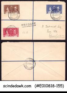 SWAZILAND - 1953 COVER WITH KGVI CORONATION STAMPS - CANC