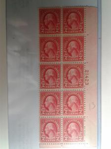 SCOTT # 634 TYPE 1 PLATE BLOCK OF 10 GEM MINT NEVER HINGED  1926 !!