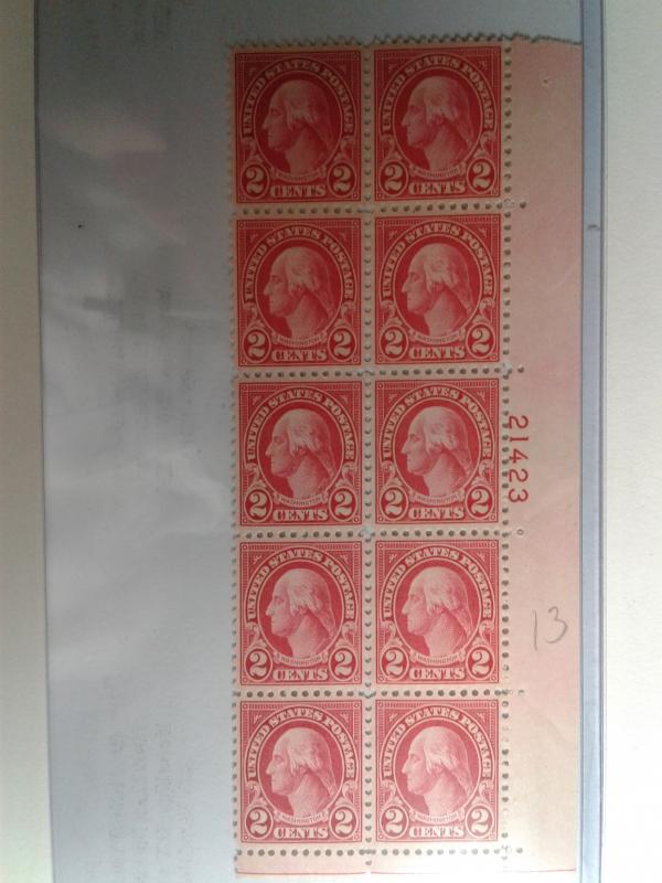 SCOTT # 634 TYPE 1 PLATE BLOCK OF 10 GEM MINT NEVER HINGED  1926 !!