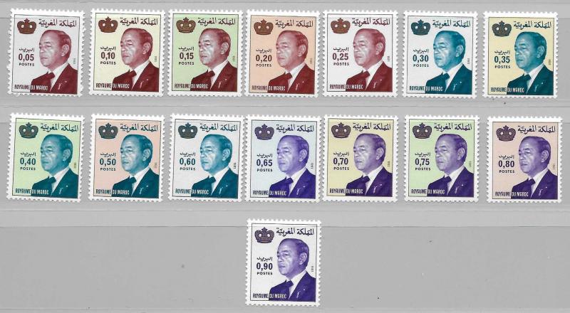 Morocco 505-19 King Hassan II part set MNH