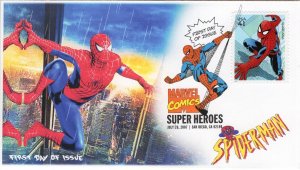 AO-4159a-1, 2007, Marvel Comics Super Heroes, FDC, Add-on Cachet, DCP, Spider-ma