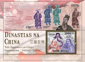 GUINEA BISSAU - 2010 - Chinese Dynasties - Perf Souv Sheet - Mint Never Hinged